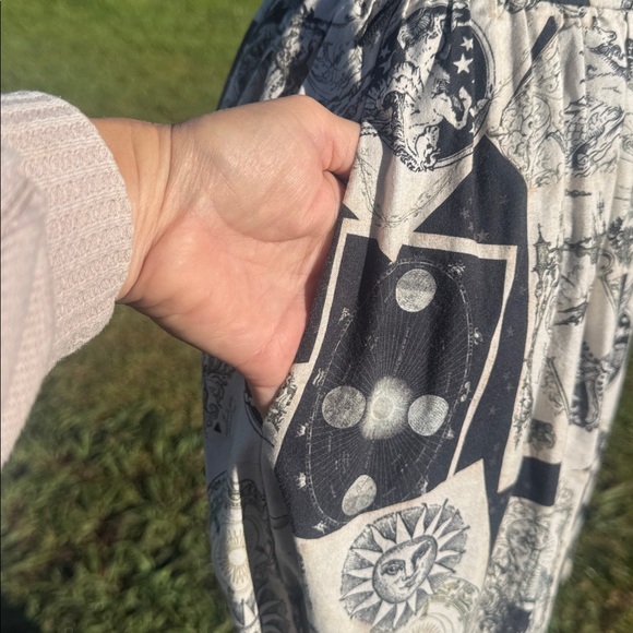 ModCloth Black Printed Whimsical Swing Sleeveless Goth Whimsigoth Dress Small - Picture 6 of 11